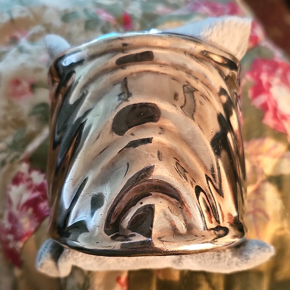Vintage Solid Sterling Silver Taxco Heavy Cuff Bracelet
